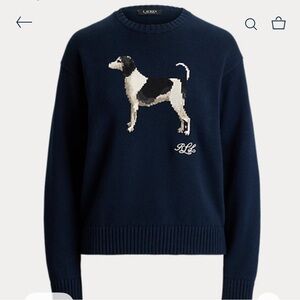 Lauren Ralph Lauren intarsia knit dog cotton sweater puppy pullover jumper NWOT